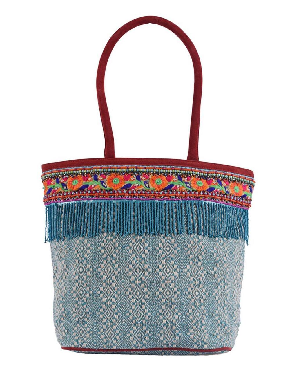 NWT GUADALUPE Khari Blue Printed Tote